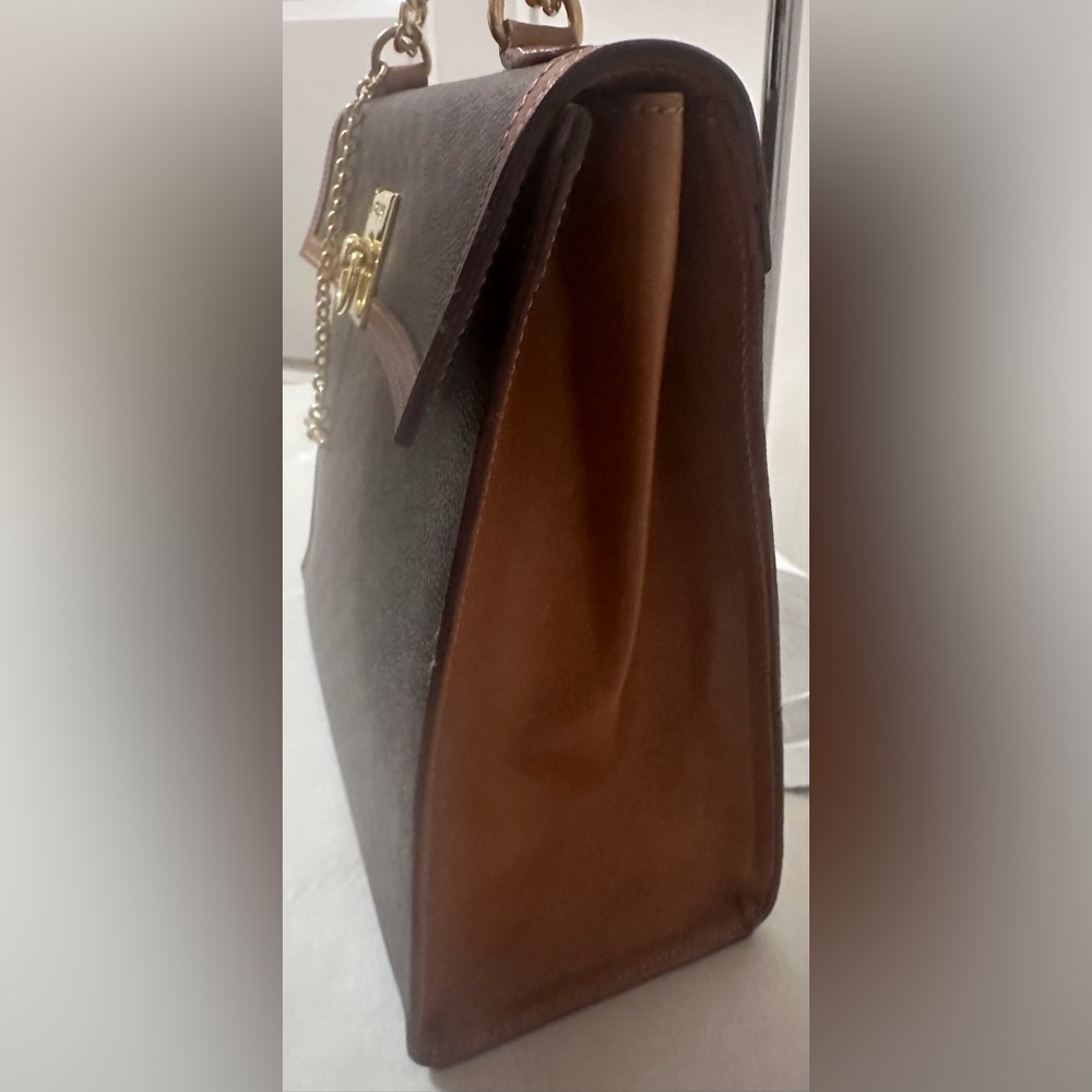 Celine Macadam Brown Canvas HandBag PVC - Picture 6 of 15